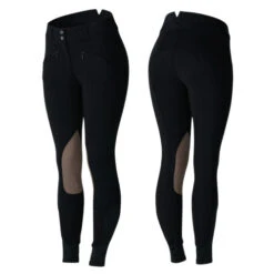 Horze Knit High Waist KP Breeches 11 Horze Knit High Waist KP Breeches -Marys Tack and Feed Store knit high waist black beige front back cp3635 horze 56040.1608154508