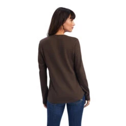 Ariat Lace Shoulder Henley Long Sleeve -Marys Tack and Feed Store lace shoulder henley ls brazil nut back 10041342 ariat 51882.1659990907