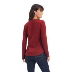 Ariat Lace Shoulder Henley Long Sleeve -Marys Tack and Feed Store lace shoulder henley ls rouge back 10041340 ariat 91398.1659990923