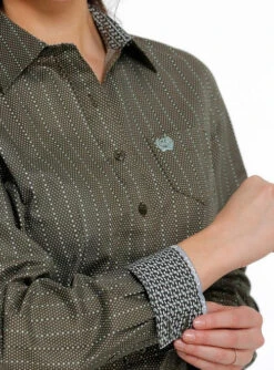 Cinch Ladies Cotton Performance Shirts Prints 13 Cinch Ladies Cotton Performance Shirts Prints -Marys Tack and Feed Store lds cinch dot stripe ls olive detail MSW9164191 miller 15997.1671482542