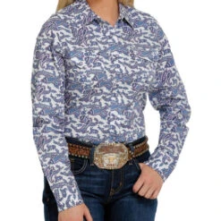 Cinch Ladies Print Snap Shirt -Marys Tack and Feed Store lds cinch paisley ls multi MSW9201032 miller 68857.1669079121