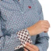 Cinch Southwest Print Performance Shirt -Marys Tack and Feed Store lds cinch print ls lt.blue detail MSW9165037 miller international 87037.1691169257