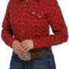 Cinch Ladies Print Snap Shirt -Marys Tack and Feed Store lds cinch print shirt ls red front MSW9201036 cinch 16579.1677544004