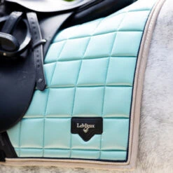 LeMieux Loire Classic Dressage Square Pad SS25 -Marys Tack and Feed Store loire drsg pad s25 aqua detail IT05932005 lemieux 82764.1739996181
