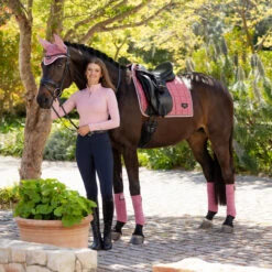 LeMieux Loire Classic Dressage Square Pad SS25 -Marys Tack and Feed Store loire drsg pad s25 peony lifestyle model IT05934005 lemieux 43709.1739996182