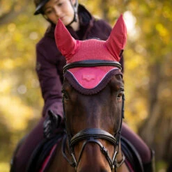 LeMieux Loire Ear Bonnet AW25 -Marys Tack and Feed Store loire fly bonnet au25 cranberry lifestyle IT06967 lemieux 21992.1755646614