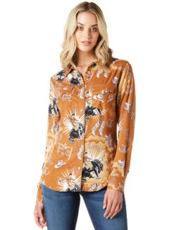 Wrangler Long Live Cowboys Rayon Shirt -Marys Tack and Feed Store long live cowboys rayon shirt front 112336515 wrangler 99080.1691181764