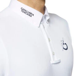 Cavalleria Toscana Men's CT Team Short Sleeve Polo 11 Cavalleria Toscana Men's CT Team Short Sleeve Polo -Marys Tack and Feed Store mens CT team polo SS white detail POU237 PA048 0001 cavalleria 75360.1624996137