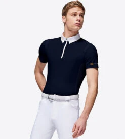 Men's RG Zip Competition Polo Short Sleeve 9 Men's RG Zip Competition Polo Short Sleeve -Marys Tack and Feed Store mens competition zip polo ss navy front POM005 JS001 7901 cavalleria toscana 11545.1670292336