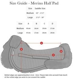 LeMieux Pro-Sorb Merino+ Half Pad 2-Pocket -Marys Tack and Feed Store merino half pad measure guide 27056.1670986496