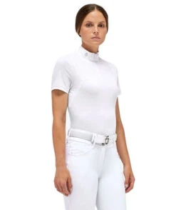 Cavalleria Toscana Mesh Insert Polo Short Sleeve 7 Cavalleria Toscana Mesh Insert Polo Short Sleeve -Marys Tack and Feed Store mesh insert comp shirt short sleeve white front1 POD340 JE179 0101 CT 29851.1683739631