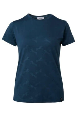 Horze Nina Tech Horse Print Tee -Marys Tack and Feed Store nina tech horse print tee pond blue front 33575 RPB horze 81193.1652041148