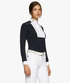 Cavalleria Toscana Outline Piping Shirt Long Sleeve 11 Cavalleria Toscana Outline Piping Shirt Long Sleeve -Marys Tack and Feed Store outline piping compet ls navy side CAD208 JE022 7901 CT 84203.1656712987