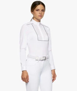 Cavalleria Toscana Outline Piping Shirt Long Sleeve 10 Cavalleria Toscana Outline Piping Shirt Long Sleeve -Marys Tack and Feed Store outline piping compet ls white side CAD208 JE022 0001 cavalleria toscana 01791.1656712738