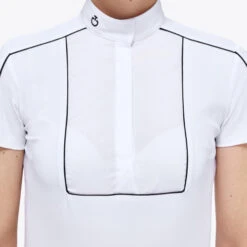 Cavalleria Toscana Outline Piping Shirt Short Sleeve -Marys Tack and Feed Store outline piping compet ss white front detail CAD209 JE022 0001 cavalleria toscana 05417.1649541772