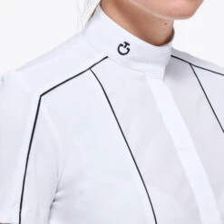 Cavalleria Toscana Outline Piping Shirt Short Sleeve -Marys Tack and Feed Store outline piping compet ss white side detail CAD209 JE022 0001 cavalleria toscana 49687.1649541779