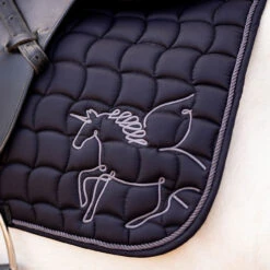 Equinavia Horze Pegasus Pony Saddle Pad -Marys Tack and Feed Store pegasus pony pad caviar lifestyle detail 17PZ12T CBL P horze 47963.1731031199