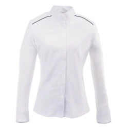 Ovation Performance Long Sleeve Show Shirt -Marys Tack and Feed Store performance LS white navy 471225 ovation 93917.1622923384