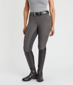 Piper Evolution Breeches Full Seat -Marys Tack and Feed Store piper evolution fs charcoal jade front 33064 smartpak 77374.1665608904