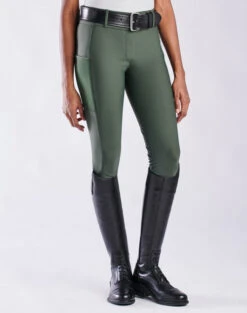 Piper Fusion Breeches Knee Grip -Marys Tack and Feed Store piper fusion knee grip dk.olive front 32382 smartpak 35300.1679003739