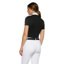 Cavalleria Toscana Pique Contour Polo Short Sleeve -Marys Tack and Feed Store pique contour polo ss black back POD290 PA048 9999 cavalleria toscana 42658.1656713673