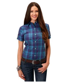 Roper Plaid Ombre Shirt Short Sleeve