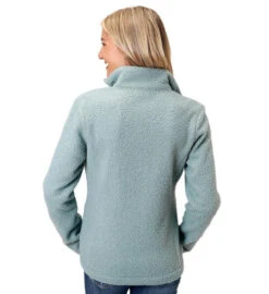 Roper Polar Fleece Zip Jacket -Marys Tack and Feed Store polar fleece zip mintgrn back 0309802506175 roper 06081.1666805036