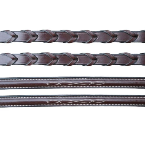 Black Oak Fancy Stitch Laced Reins PONY 3 Black Oak Fancy Stitch Laced Reins PONY