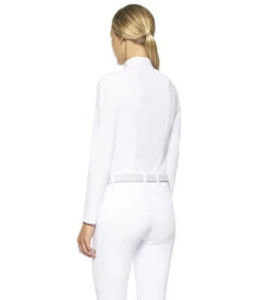 Cavalleria Toscana Poplin Bib Competition LS Polo -Marys Tack and Feed Store poplin bib jersey comp polo LS white back POD256 JE022 0001 CT 31758.1655842573