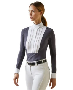 Ariat Luxe Show Shirt Long Sleeve -Marys Tack and Feed Store pro luxe show shirt periscope front 10043395 ariat 39645.1676136480