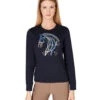 Vestrum Procida Horse Sweatshirt -Marys Tack and Feed Store procida horse sweater navy front W6722 65038 00079 vestrum 53495.1681613472
