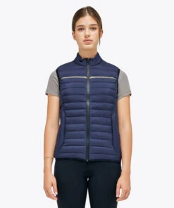 Cavalleria Toscana Team Puffer Vest -Marys Tack and Feed Store puffer vest smoky blue front GLD266 NY092 7E00 CT 65007.1675967382