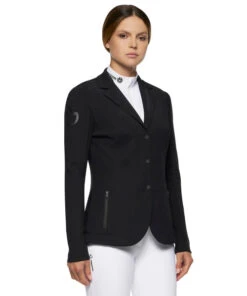 Cavalleria Toscana R-EVO Jersey Tech Knit Show Jacket -Marys Tack and Feed Store r evo lt tech knit jacket black side GGD036 JC019 9999 CT 36685.1641944174