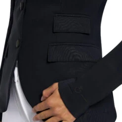 Cavalleria Toscana R-EVO Jersey Tech Knit Show Jacket -Marys Tack and Feed Store r evo lt tech knit jacket navy detail GGD036 JC019 7901 CT 75573.1641944148