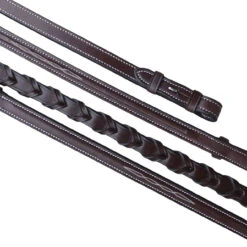 Red Barn Round Raised Fancy Stitch Laced Reins