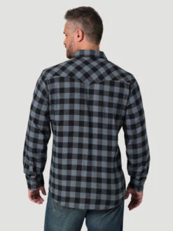 Men's Wrangler Black Buffalo Plaid Shirt -Marys Tack and Feed Store retro buffalo plaid black back 112330472 wrangler 62049.1689457987