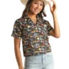 Rock & Roll Dale Brisby Retro Cactus Shirt 2 Rock & Roll Dale Brisby Retro Cactus Shirt -Marys Tack and Feed Store retro cactus shirt ss black front RRWS1SRZ82 rock and roll 85819.1656013556