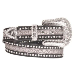 Kamberley Rhinestone Filigree Leather Belt