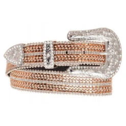 Kamberley Rhinestone Rows Leather Belt