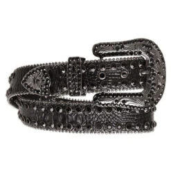 Kamberley Rhinestone Exotic Leather Belt