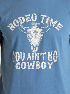 Rock & Roll Denim Men's Rodeo Time Tee -Marys Tack and Feed Store rodeo time tee ss blue detail RRMT21RZM8 rock and roll 67375.1656267406
