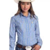 Panhandle Rough Stock Stripe Shirt -Marys Tack and Feed Store rough stock stripe shirt blue yellow R4B4043 panhandle 62831.1585508914