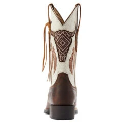 Ariat Round Up Southwest StretchFit Western Boot -Marys Tack and Feed Store round up sw stretchfit brown.wh heel 10044434 ariat 46107.1677192567