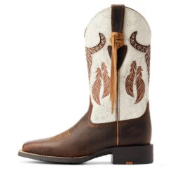Ariat Round Up Southwest StretchFit Western Boot -Marys Tack and Feed Store round up sw stretchfit brown.wh outside 10044434 ariat 65903.1677192545