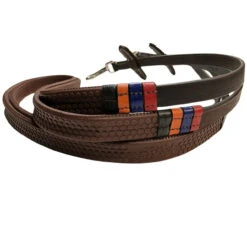 DziaSport Rubber Reins With Clips -Marys Tack and Feed Store rubber reins clips brown looped dzia sport 96688.1733448938