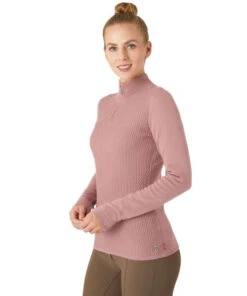 B Vertigo Ruth 1/4 Zip Sweater -Marys Tack and Feed Store ruth sweater old rose pink rider side 33546 ORPI b vertigo 03109.1667873115