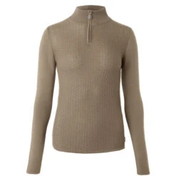 B Vertigo Ruth 1/4 Zip Sweater -Marys Tack and Feed Store ruth sweater shiitake beige 33546 SBE b vertigo 84302.1667872985