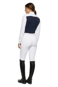 Cavalleria Toscana Seersucker Poplin Bib Shirt -Marys Tack and Feed Store seersucker poplin bib ls royal back CAD206 JE146 Q790 cavalleria toscana 51330.1652483484