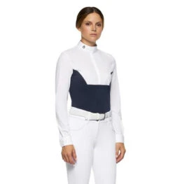 Cavalleria Toscana Seersucker Poplin Bib Shirt -Marys Tack and Feed Store seersucker poplin bib ls royal side CAD206 JE146 Q790 cavalleria toscana 04267.1656799789