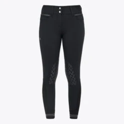 Cavalleria Toscana Silicone Logo Breeches Knee Grip -Marys Tack and Feed Store silicone print ct breeches black front PAD175 JE010 9999 cavalleria toscana 61985.1659818252